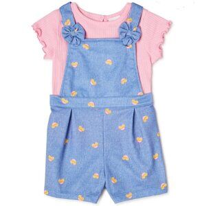 Wonder Nation Baby Girls Short Overall And Top Size 6-9 Months NWT